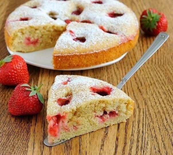 Итальянский клубничный торт-пирог