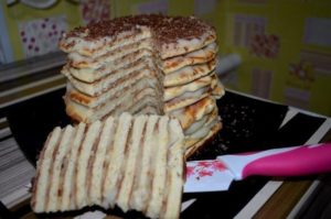 Торт на сковородке с заварным кремом