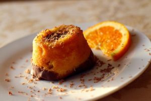 Десерт из апельсиновой губки