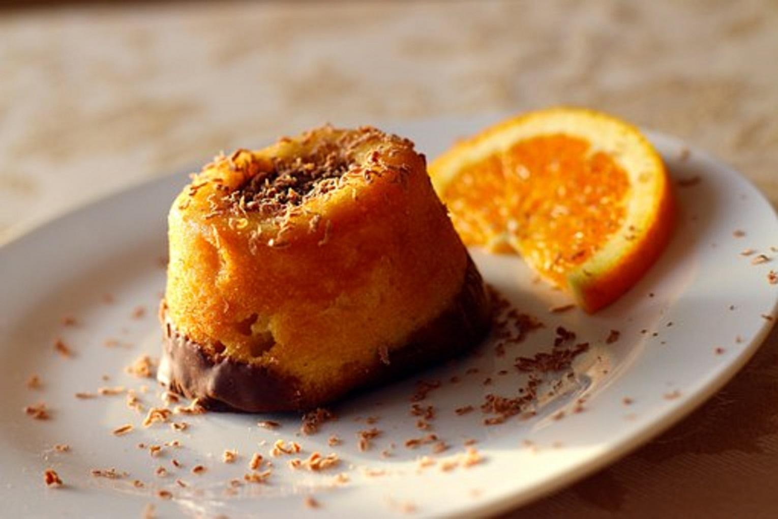 Десерт из апельсиновой губки