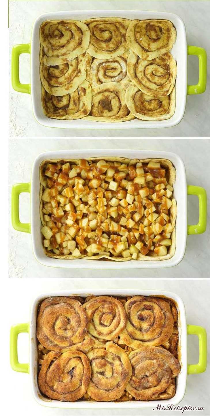 Карамельный яблочный пирог с корицей