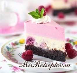 Чизкейк брауни с малиновым муссом